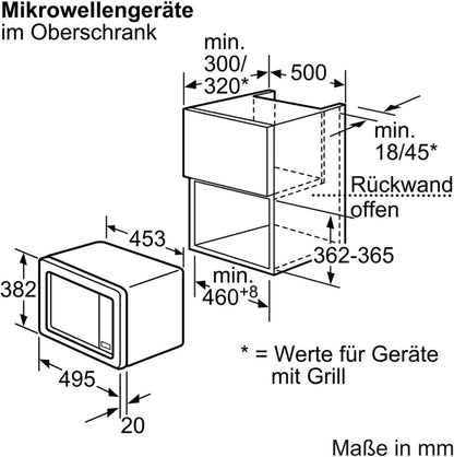 Bosch BFR634GS1 Serie 8 Einbau-Mikrowelle, Türanschlag Rechts, AutoPilot 7 Automatikprogramme, Reinigungsunterstützung, TFT-Touchdisplay, LED-Beleuchtung gleichmäßige Ausleuchtung, 38 x 60 cm, 900 W