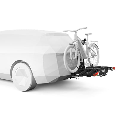 Thule EasyFold XT Fahrradträger, Fahrradträger Anhängerkupplung Black/Aluminum, 2 Bikes