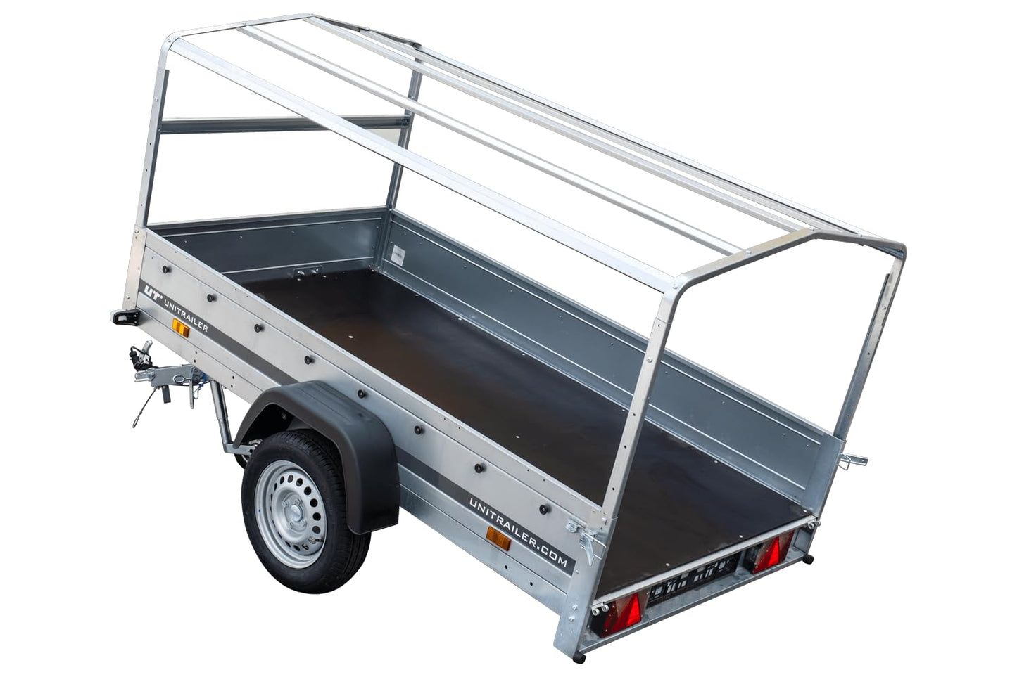 UNITRAILERAnhänger Pkw 230x125 Garden Trailer 230 Kipp Unitrailer 750 kg mit Stützrad, Hochplane und Hochspriegel