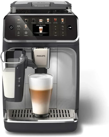 Philips Série 5400 Machine Expresso - Café à Grain - LatteGo Mousseur à Lait, 12 Spécialités de Café, Affichage Intuitif, 4 Profils Utilisateur, Noir (EP5441/50)