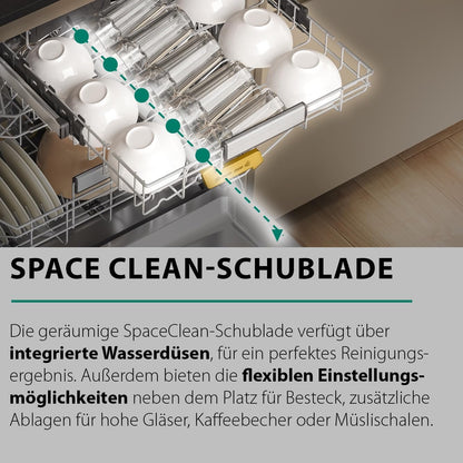 Bauknecht BCIO 3T341 PLET Vollintegrierbarer Geschirrspüler 60 cm /Edelstahl/14 Maßgedecke/10 Standardprogramme und 1 Sensorprogramm/PowerClean/ActiveDry/Besteckschublade/Vollwasserschutz