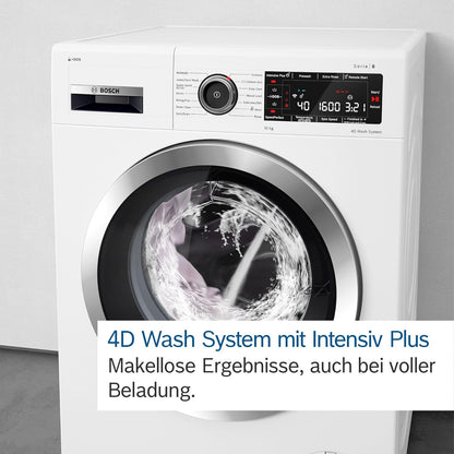 BOSCH WAN28127 Waschmaschine Serie 4, Frontlader mit 8kg Fassungsvermögen, 1400 UpM, Iron Assist, Active Water Plus, EcoSilence Drive, Speed Perfect, Weiß, 60cm