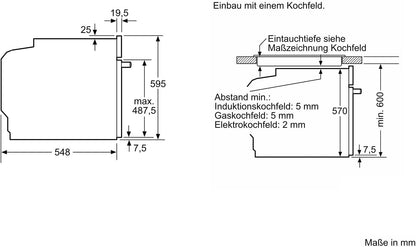 Siemens HB572ABS3, iQ300, Einbau-Backofen 60 x 60 cm, Air Fry, activeClean Pyrolyse Selbstreinung, LED-Touchbedienung, 3D Heißluft, Schnellaufheizung, cookControl10 Automatikprogramme, Edelstahl