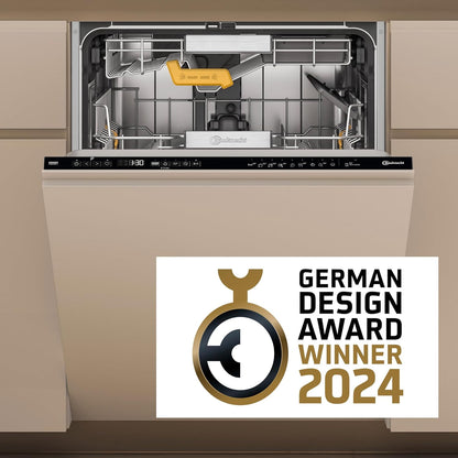 Bauknecht BCIO 3T341 PLET Vollintegrierbarer Geschirrspüler 60 cm /Edelstahl/14 Maßgedecke/10 Standardprogramme und 1 Sensorprogramm/PowerClean/ActiveDry/Besteckschublade/Vollwasserschutz