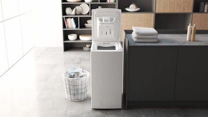 Bauknecht WMT Pro Eco 6ZB Toplader-Waschmaschine / 6 kg / 1200 UpM/Antiflecken-Programm/FreshFinish/ZEN Technology/Startzeitvorwahl/SoftOpening/Kurz 30'/ 15° Green& Clean