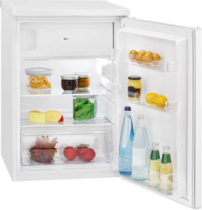 Bomann® Kühlschrank mit Gefrierfach klein | Kühlschrank 2 Ablagen | leise | mit 4-Sterne Gefrierfach | Kühlschrank klein mit Obst- und Gemüsefach | Türanschlag wechselbar | KS 7251 weiß
