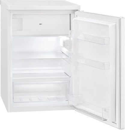 Bomann® Kühlschrank mit Gefrierfach klein | Kühlschrank 2 Ablagen | leise | mit 4-Sterne Gefrierfach | Kühlschrank klein mit Obst- und Gemüsefach | Türanschlag wechselbar | KS 7251 weiß