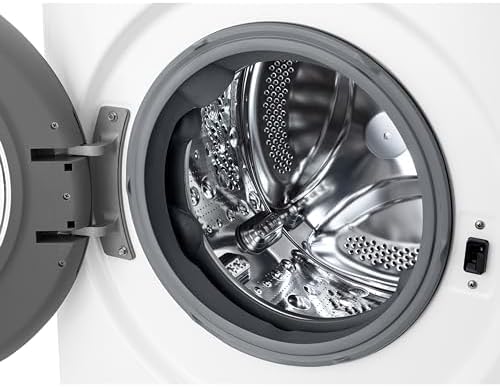 LG W4WR7096YB, Klasse D, Frontlader-Waschtrockner 9 - 6 kg, 62 x 60 x 85 cm, Wi-Fi, AI Direct Drive, Tiefenreinigung mit Dampf, TurboWash 360, Große Kapazität, Außentür aus gehärtetem Glas, Weiß