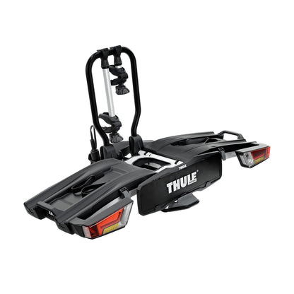 Thule EasyFold XT Fahrradträger, Fahrradträger Anhängerkupplung Black/Aluminum, 2 Bikes