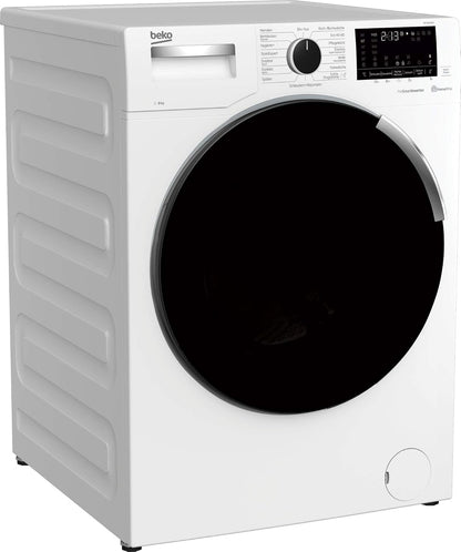 Beko B3WFU58415W1 b300 Waschmaschine, 8 kg, Waschvollautomat, Restzeitanzeige, Schleuderwahl, 1400 U/min, Dampffunktion, AddXtra-Nachlegefunktion, Bluetooth, Hygiene+ allergikergeeignet, Weiß