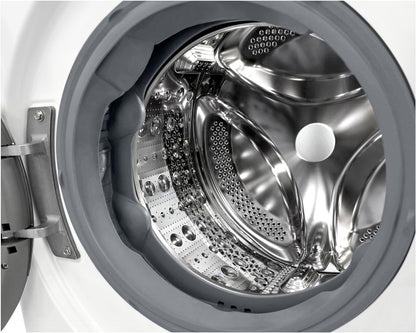 LG W4WR7096YB, Klasse D, Frontlader-Waschtrockner 9 - 6 kg, 62 x 60 x 85 cm, Wi-Fi, AI Direct Drive, Tiefenreinigung mit Dampf, TurboWash 360, Große Kapazität, Außentür aus gehärtetem Glas, Weiß
