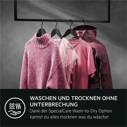 AEG L7WBA60680 Waschtrockner / DualSense - schonende Pflege / 8 kg Waschen / 5 kg Trocknen / D / energiesparend / Mengenautomatik / Nachlegefunktion / ProSteam - Auffrischfunktion / 1600 U/min Weiß