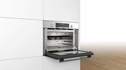 Bosch BFR634GS1 Serie 8 Einbau-Mikrowelle, Türanschlag Rechts, AutoPilot 7 Automatikprogramme, Reinigungsunterstützung, TFT-Touchdisplay, LED-Beleuchtung gleichmäßige Ausleuchtung, 38 x 60 cm, 900 W