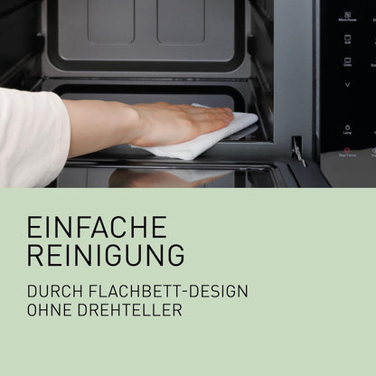 Panasonic NN-DF38PBEPG Kombi-Mikrowelle & Grill, 1000 W, 23 l, Inverter-Tech, Eco Kombi Modus, Flachbett, 16 Auto-Programme & Auftau-Modi, emailliertes Blech, Gitterrost, leichte Reinigung, Schwarz