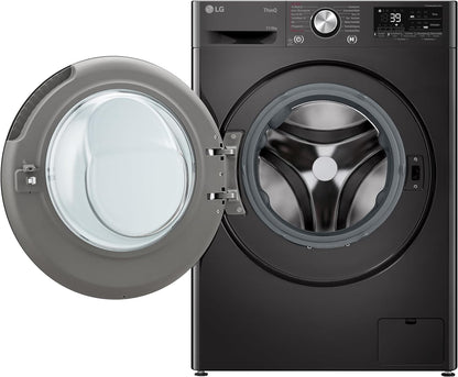 LG W4WR7096YB, Klasse D, Frontlader-Waschtrockner 9 - 6 kg, 62 x 60 x 85 cm, Wi-Fi, AI Direct Drive, Tiefenreinigung mit Dampf, TurboWash 360, Große Kapazität, Außentür aus gehärtetem Glas, Weiß