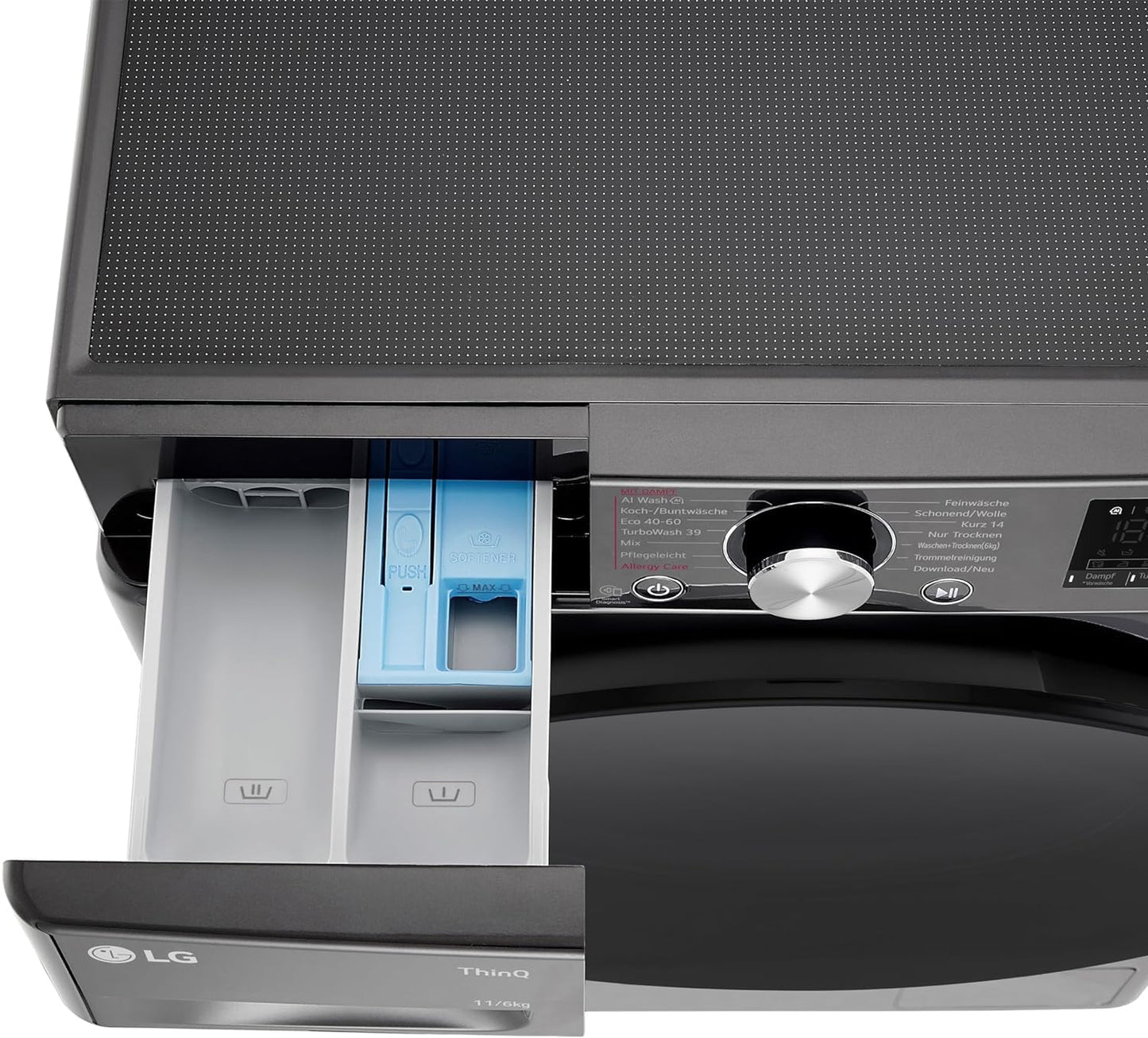 LG V7WD107H2E, Klasse E, Frontlader-Waschtrockner 10,5 - 7 kg, 1400 U/min, AI Direct Drive, Wi-Fi, Tiefenreinigung mit Dampf, TurboWash, Größere Kapazität, 62 x 60 x 85 cm ꟷ Weiß