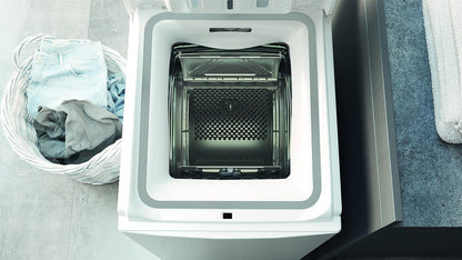 Bauknecht WMT Pro Eco 6ZB Toplader-Waschmaschine / 6 kg / 1200 UpM/Antiflecken-Programm/FreshFinish/ZEN Technology/Startzeitvorwahl/SoftOpening/Kurz 30'/ 15° Green& Clean