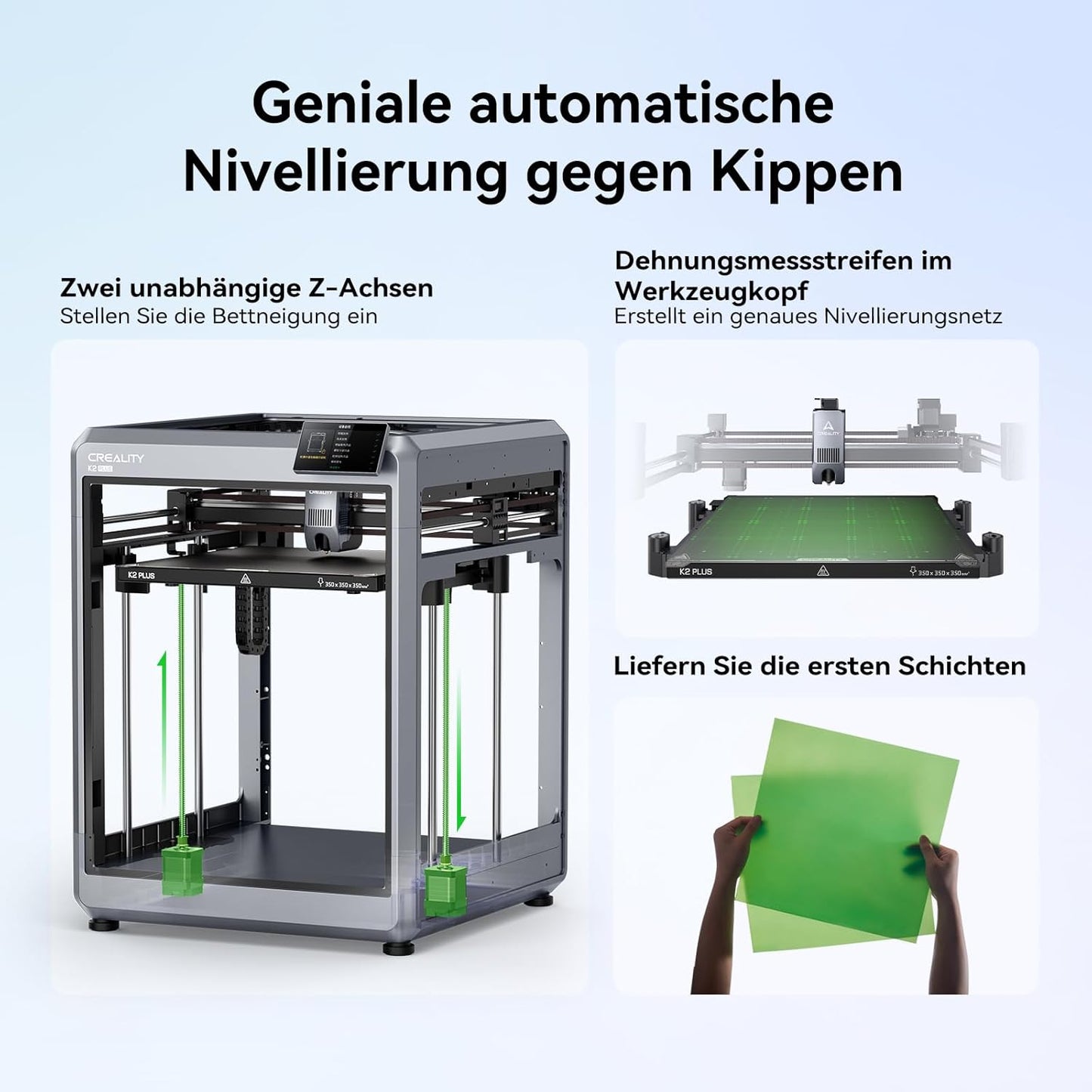 Creality K2 Plus Combo 3D-Drucker, 16-Farben Multimaterial-Druck, 350³mm XXL-Bauraum, Servo-Direktantrieb, Dual-KI-Kameras, Ultra-Leise
