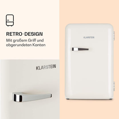 Klarstein Audrey Mini - kleiner Kühlschrank, kompakte Mini-Bar, freistehend, Kompressionskühlung, Fassungsvermögen, Kühlung: 0-10 °C, Mini-Kühlschrank mit 70 Liter Fassungsvermögen, rot
