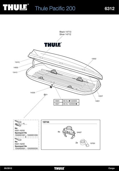 Thule Dachbox Pacific 200, Anthrazit - M - 410 Liter, 631215