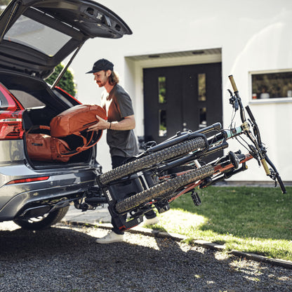 Thule EasyFold XT Fahrradträger, Fahrradträger Anhängerkupplung Black/Aluminum, 2 Bikes
