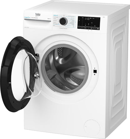 Beko B3WFU58415W1 b300 Waschmaschine, 8 kg, Waschvollautomat, Restzeitanzeige, Schleuderwahl, 1400 U/min, Dampffunktion, AddXtra-Nachlegefunktion, Bluetooth, Hygiene+ allergikergeeignet, Weiß