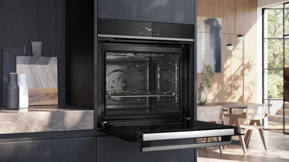 Siemens HB578GBS3, iQ500, Einbau-Backofen 60 x 60 cm, activeClean Pyrolyse Selbstreinung, TFT-Display, 3D Heißluft, Schnellaufheizung, cookControl40 Automatikprogramme, softMove, Edelstahl