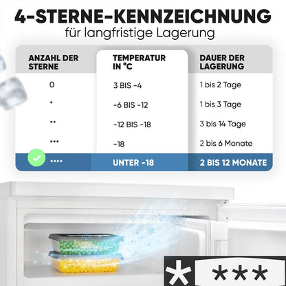 Bomann® Kühlschrank mit Gefrierfach klein | Kühlschrank 2 Ablagen | leise | mit 4-Sterne Gefrierfach | Kühlschrank klein mit Obst- und Gemüsefach | Türanschlag wechselbar | KS 7251 weiß