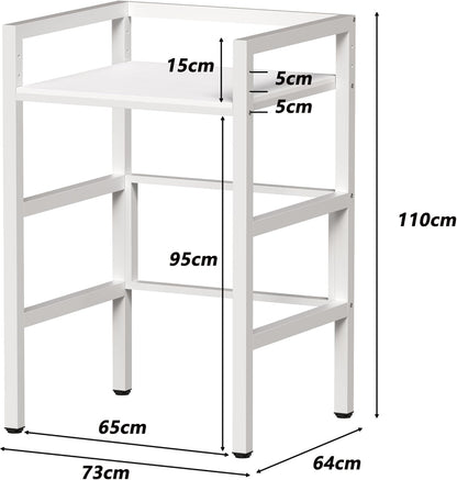 MSFE Regal über Waschmaschine,Höhenverstellbarer Wäschetrocknerständer,Lagerregal über der Waschmaschine, Tragfähigkeit 350 kg,für Waschmaschine und Trockner,73 * 64 * 110cm,Patentiertes Produkt