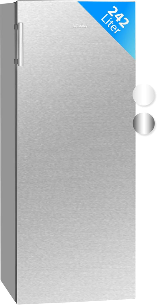 Bomann® freistehender Vollraumkühlschrank | Standkühlschrank groß 242 Liter | inkl. LED-Beleuchtung | ideal für Getränke und Lebensmittel | Türanschlag wechselbar | VS 7316.1 weiß
