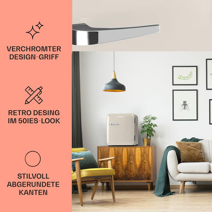 Klarstein Audrey Mini - kleiner Kühlschrank, kompakte Mini-Bar, freistehend, Kompressionskühlung, Fassungsvermögen, Kühlung: 0-10 °C, Mini-Kühlschrank mit 70 Liter Fassungsvermögen, rot