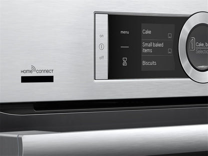 Bosch HMG7361B1, Serie 8 smarter Einbau-Backofen mit Mikrowellenfunktion, 60 x 60 cm, Made in Germany, Schwarz, Air Fry, Digitaler Bedienring, Touchdisplay, Automatikprogramme, Reinigungsunterstützung