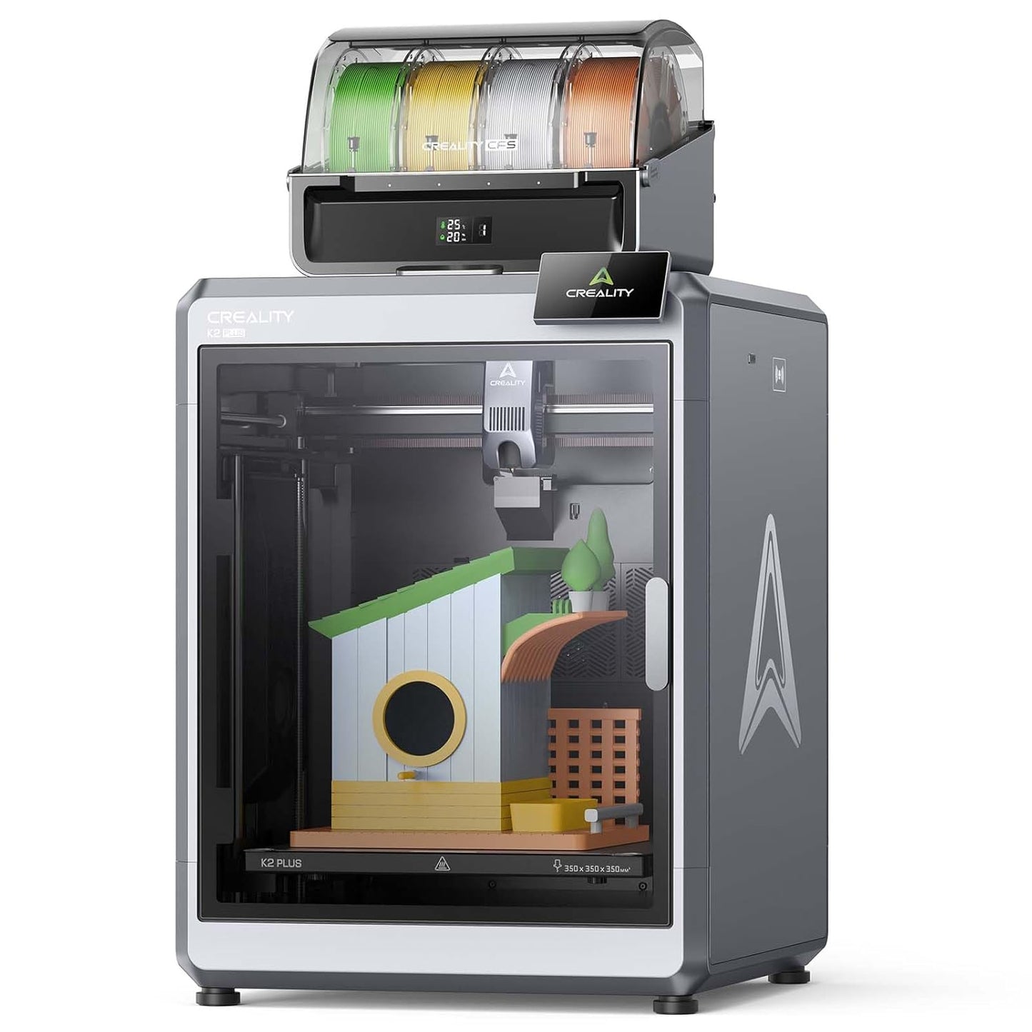 Creality K2 Plus Combo 3D-Drucker, 16-Farben Multimaterial-Druck, 350³mm XXL-Bauraum, Servo-Direktantrieb, Dual-KI-Kameras, Ultra-Leise