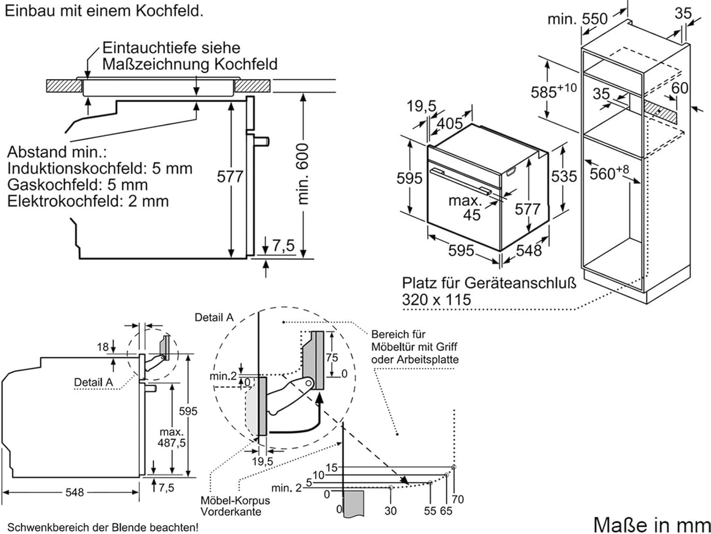Bosch HMG7361B1, Serie 8 smarter Einbau-Backofen mit Mikrowellenfunktion, 60 x 60 cm, Made in Germany, Schwarz, Air Fry, Digitaler Bedienring, Touchdisplay, Automatikprogramme, Reinigungsunterstützung