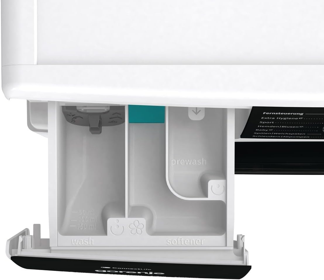 Gorenje WPNA 84 SATSWIFI Waschmaschine mit Dampffunktion / 8 kg / 1400 U/Slim Line/ConnectLife WiFi/Total AuaStop/Inverter PowerDrive Motor/Edelstahltrommel/Kindersicherung/EEK A