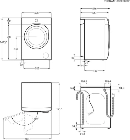 AEG L6FBG51470 Waschmaschine / Serie 6000 mit ProSense / Testsieger der Stiftung Warentest / 7,0 kg / Leise / Mengenautomatik / Nachlegefunktion / Kindersicherung / Wasserstopp / 1400 U/min