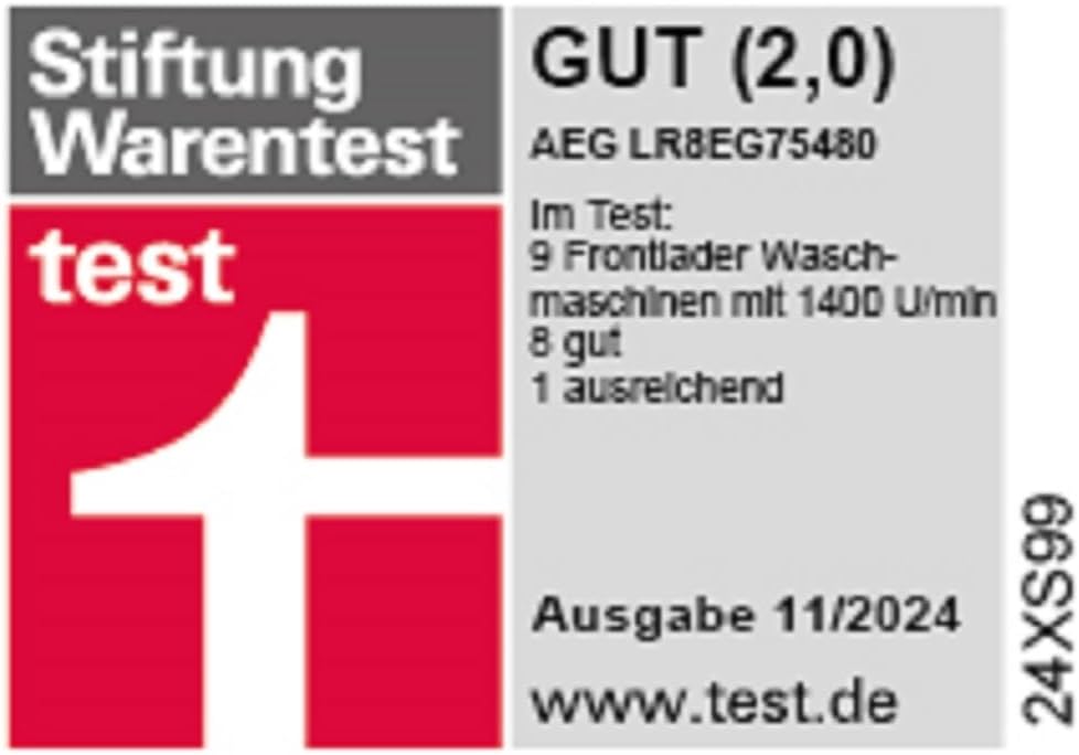 AEG L6FBG51470 Waschmaschine / Serie 6000 mit ProSense / Testsieger der Stiftung Warentest / 7,0 kg / Leise / Mengenautomatik / Nachlegefunktion / Kindersicherung / Wasserstopp / 1400 U/min