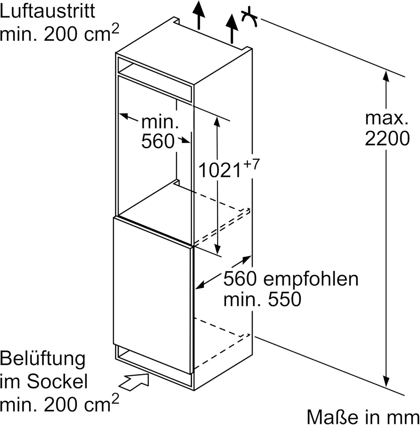 NEFF KI1311SE0, N 30, Einbaukühlschrank, 102,5 x 56 cm, 165 L Kühlen, Made in Germany, Leise, Sicherheitsglas, FreshSafe Schublade, Eco Air Flow für konstante Innentemperatur, Schleppscharnier