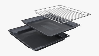 Siemens HB572ABS3, iQ300, Einbau-Backofen 60 x 60 cm, Air Fry, activeClean Pyrolyse Selbstreinung, LED-Touchbedienung, 3D Heißluft, Schnellaufheizung, cookControl10 Automatikprogramme, Edelstahl