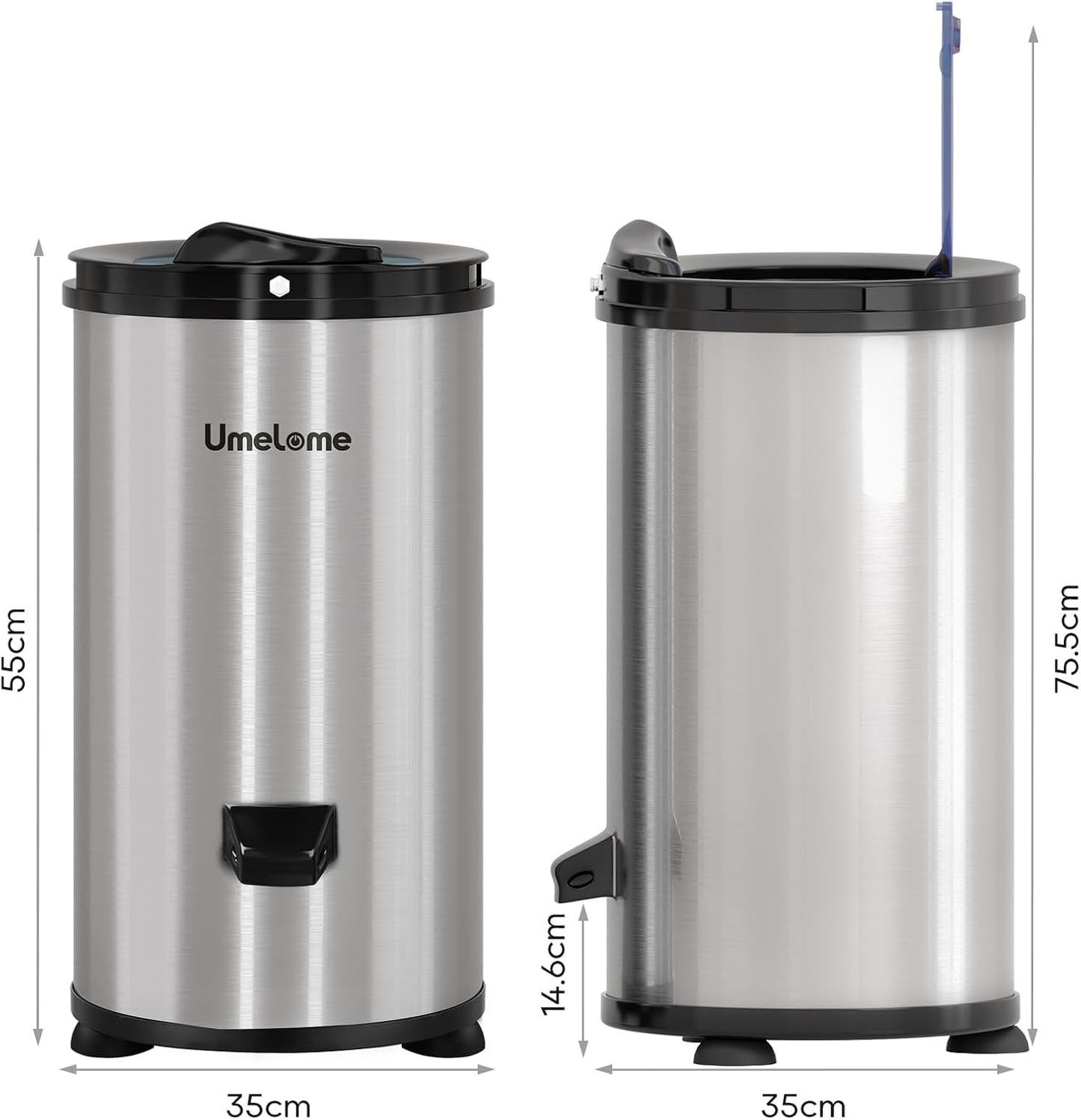 Wäscheschleuder 3200 U/min Umelome, 4KG, Energie-und Stromsparschleuder wäscheschleudern, Energieklasse A+++, Silber [Energieklasse A+++]
