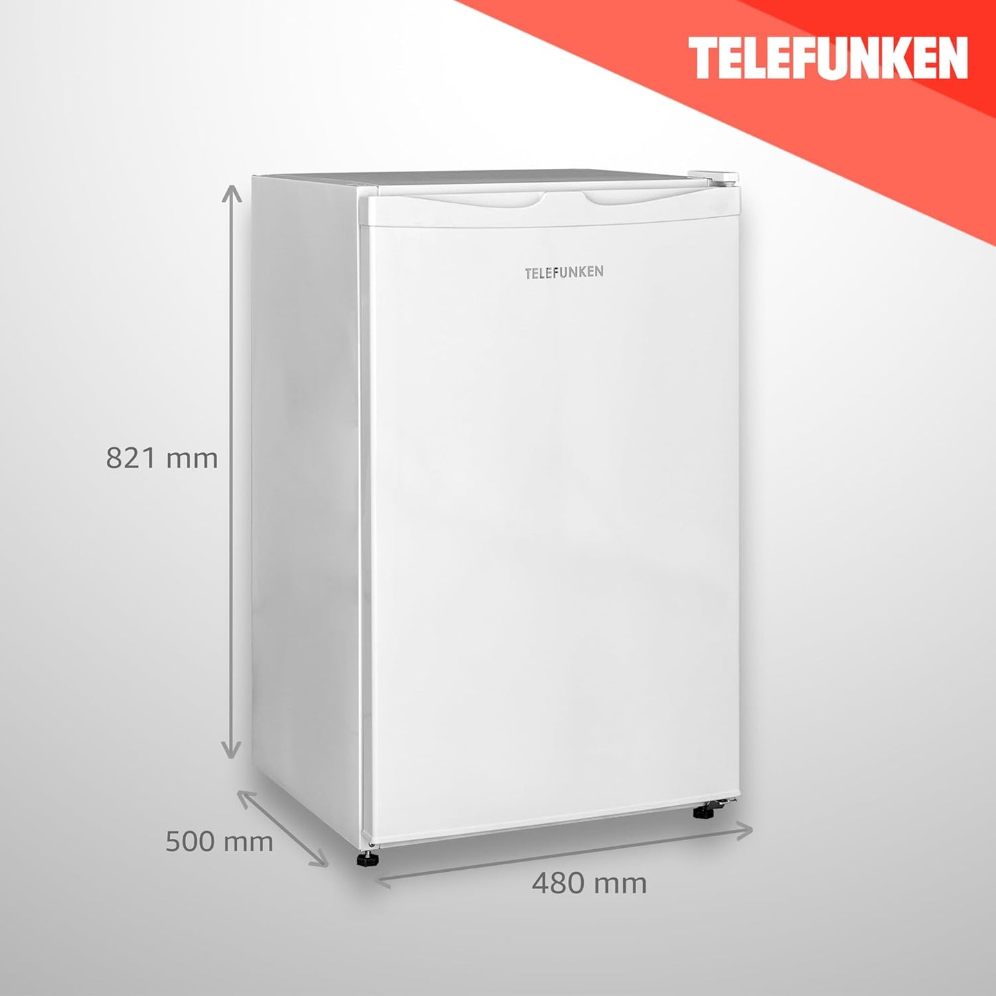 TELEFUNKEN Kühlschrank ohne Gefrierfach, Freistehend, 90 L Gesamt-Nutzinhalt, Kühlschrank klein mit Gemüsefach & 3 Ablagen, Temperaturregelung, LED Innenbeleuchtung, CF-31-121-B schwarz