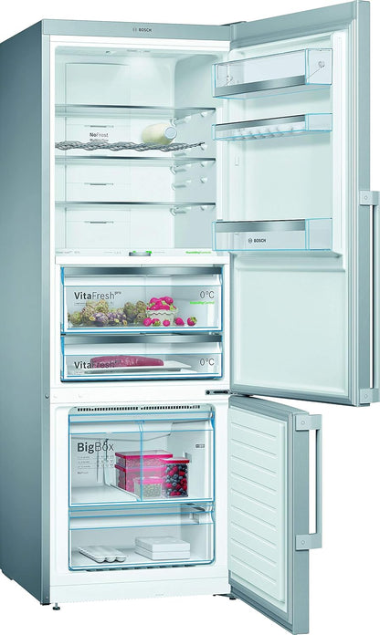 Bosch KGN36NWEA Serie 2 Kühl-Gefrier-Kombination, 186 x 60 cm, 215 L Kühlen & 87 L Gefrieren, NoFrost nie wieder abtauen, LED-Beleuchtung gleichmäßige Ausleuchtung