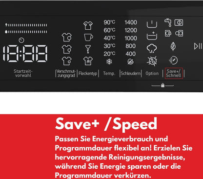 VESTEL WMI 89341 DX Waschmaschine Frontlader, 8 kg, 1400 U/min, Inverter-Motor, Dampf, AquaStop+Switch, Dark Inox