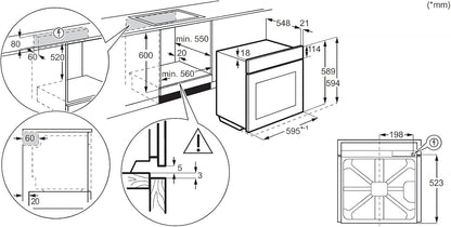 AEG EPS33102ZM Einbauherd/Pyrolyse – Selbstreinigung/Grillfunktion/Display mit Uhr/Kindersicherung/A+ / Edelstahl mit Antifingerprint