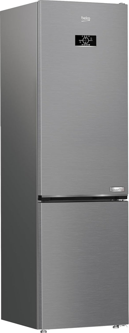 Beko RCNE366E70ZXBRN bPRO700 freistehende Kühl-/Gefrierkombination, großer Kühlschrank, 323 l Gesamtrauminhalt, HarvestFresh, NoFrost, leise, SmoothFit, 0°C-Zone, Dark Inox