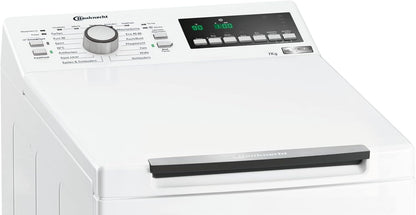 Bauknecht WMT Pro Eco 6ZB Toplader-Waschmaschine / 6 kg / 1200 UpM/Antiflecken-Programm/FreshFinish/ZEN Technology/Startzeitvorwahl/SoftOpening/Kurz 30'/ 15° Green& Clean