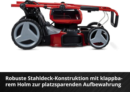 Einhell Professional Tondeuse à gazon sans fil GP-CM 36/47 S HW Li Power X-Change (36V, 47 cm largeur de coupe, autotractée, moteur sans charbon) Livré avec 4 Batteries 4,0Ah et 2 Chargeurs Doubles