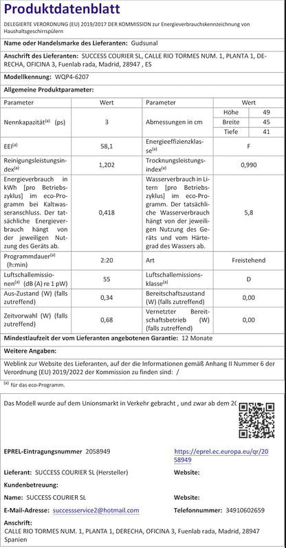 Gudsunal Tischgeschirrspüler, Mini Geschirrspüler mit 7L Wassertank,ohne Wasseranschluss, 6 Programme,72°C Hochtemperatur-Hygiene,Hybrid-Trocknung & Erhaltungsfunktion, Spülmaschine klein für Camping