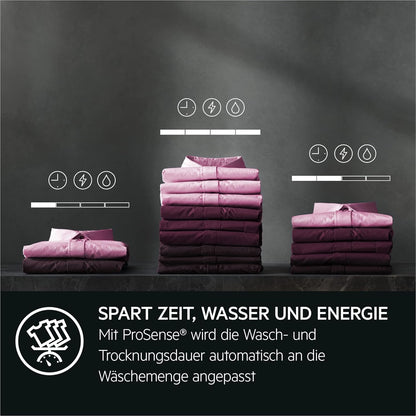 AEG L7WBA60680 Waschtrockner / DualSense - schonende Pflege / 8 kg Waschen / 5 kg Trocknen / D / energiesparend / Mengenautomatik / Nachlegefunktion / ProSteam - Auffrischfunktion / 1600 U/min Weiß