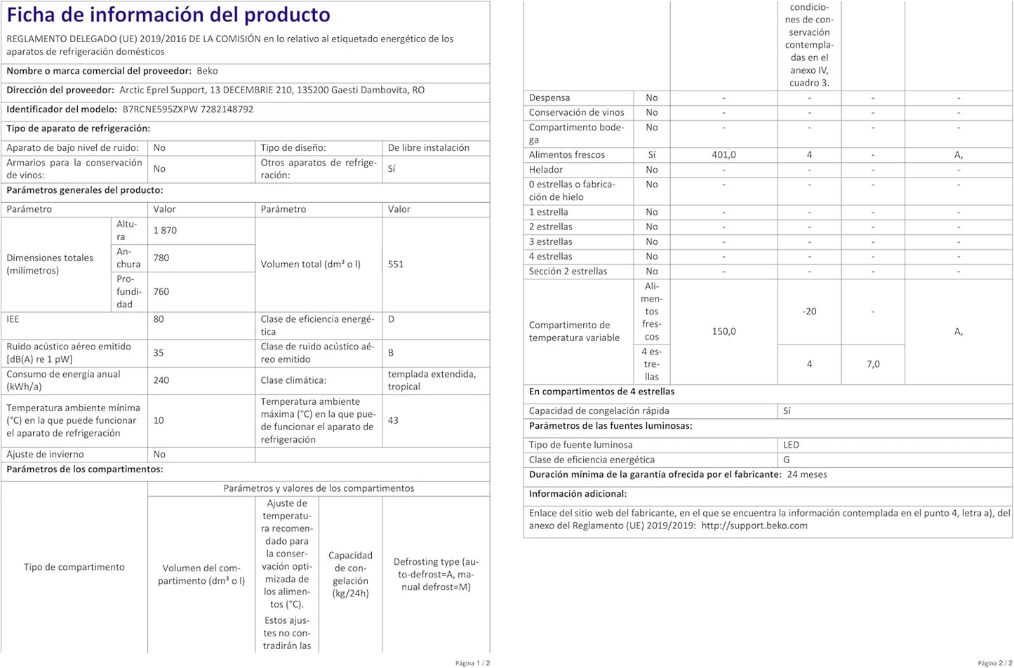 Beko RCNE366E70ZXBRN bPRO700 freistehende Kühl-/Gefrierkombination, großer Kühlschrank, 323 l Gesamtrauminhalt, HarvestFresh, NoFrost, leise, SmoothFit, 0°C-Zone, Dark Inox